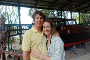 Sarah and Philip in front of Hemingway's famous fishing boat Pilar.